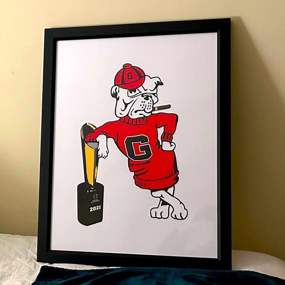 Professional Framed Leaning University of Georgia Bulldog Championship Art RSG - Picture 5 of 13